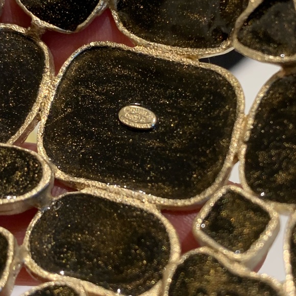 CHANEL CC Multicolor Gem Stone Large Vendura Style Brooch Pin Gold Pink Purple - Picture 9 of 13